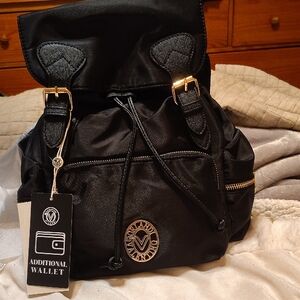 Valentino Orlandi Black Nylon Backpack